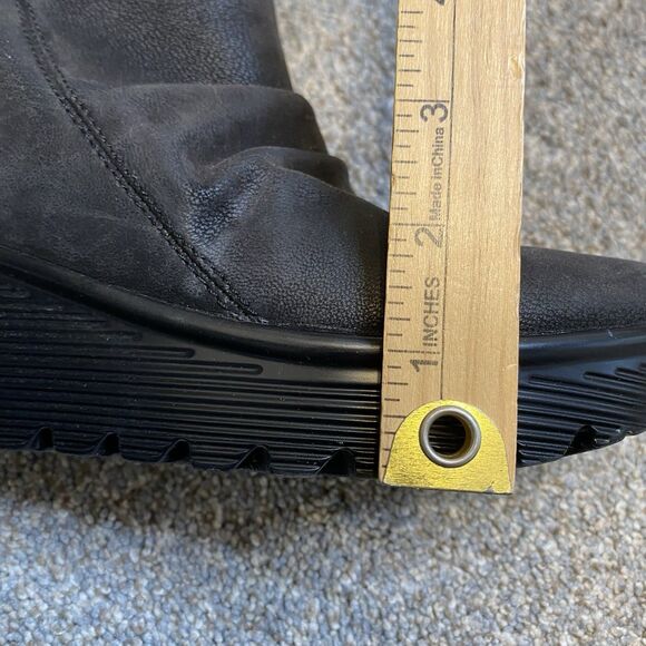 Skechers Ankle Wedge Booties 10 EU 40 Black Memory Foam Grunge Casual Comfort - Picture 6 of 12